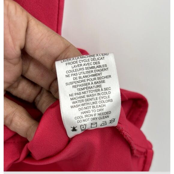 Rachel Zoe Pink Blouse Medium Faux Wrap Sleeveless Top Officecore Y2K Modern - Picture 9 of 11